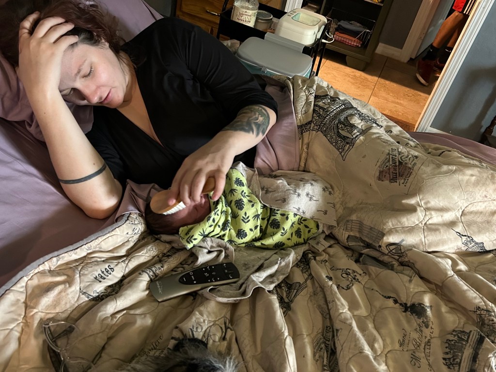 First Time Mom, 5 weeks of Prodromal Labor, Water Birth, Compound Presentation, Pain Free, High-Risk&nbsp;Label